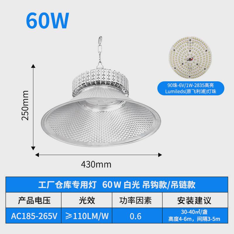 工业大功率鳍片工厂厂房车间吊灯仓库led工矿灯天棚灯车间照明灯