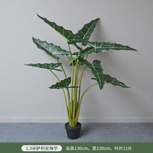 仿真海芋萨利安水芋北欧植物盆栽落地商场人造大型家居假树造景装