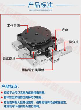 xyr三轴位移滑台精密微调光学旋转移动平台手动工作台ls/lsp60/90