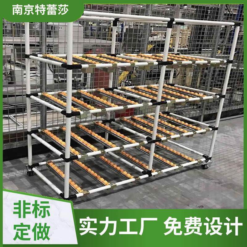 流利式货架铝合金钣金流利条式式生产线轨道重力先进先出滑轮货架