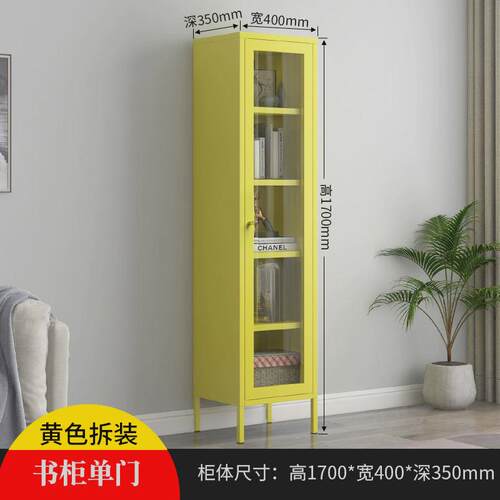 家用书柜玻璃柜展示柜儿童收纳柜阳台客厅铁艺储物柜出租柜子房屋