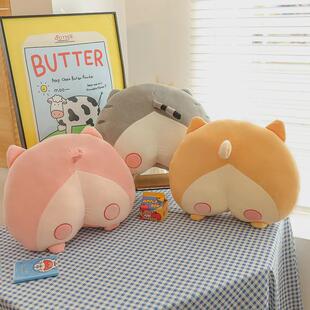 可爱柯基萌屁抱枕创意送礼椅子毛绒玩偶床头背靠垫屁股垫坐垫枕头