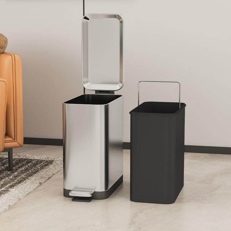 脚踏式垃圾桶家用厨房客厅窄缝不锈钢脚踩有盖卫生间厕所网红桶