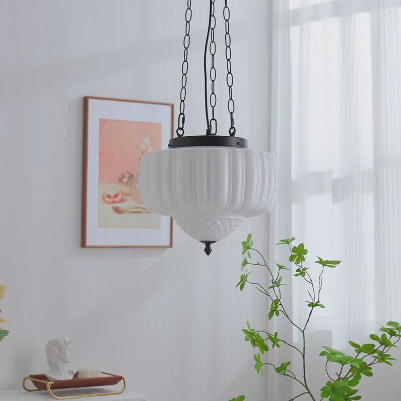 法式复古奶油风玻璃吸顶灯老上海洋房酒店过道灯餐厅吧台卧室吊灯