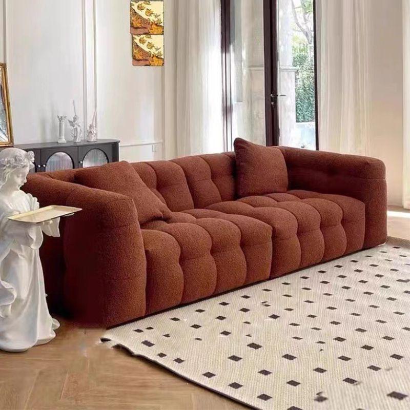 c简约意式轻奢小户型客厅公寓！黑色沙发侘寂风棉花糖直排皮艺沙