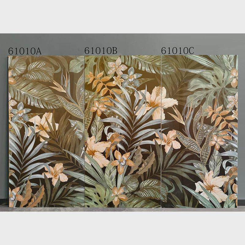 法式风复古花砖绿植仿古砖客餐厅卫生间背景墙花砖彩色网红花片