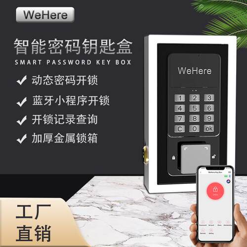 智能钥匙箱壁挂式钥匙柜带锁收纳盒物业汽车中介公司动态密码柜
