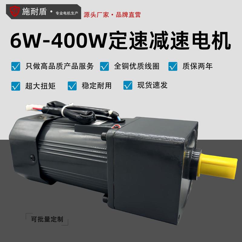 定速减速电机6w-400w交流马达施耐盾220v单相齿轮减速箱大扭力款
