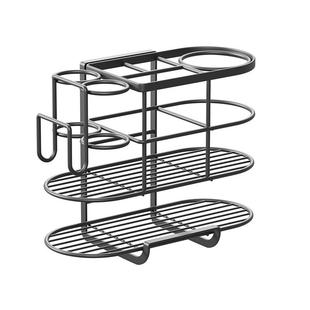 梳妆台卷发棒浴室吹风机一体置物架夹板直板夹支架免打孔壁挂架子