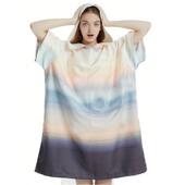 热销花色连帽换洗衣沙滩巾巾斗篷浴袍速干浴缸泳池披肩批发