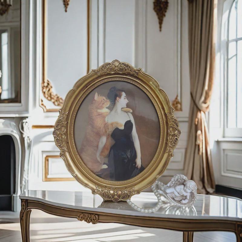 复古艺术画框美式客厅装饰画欧式法式小众树脂沙发背景墙挂画餐厅