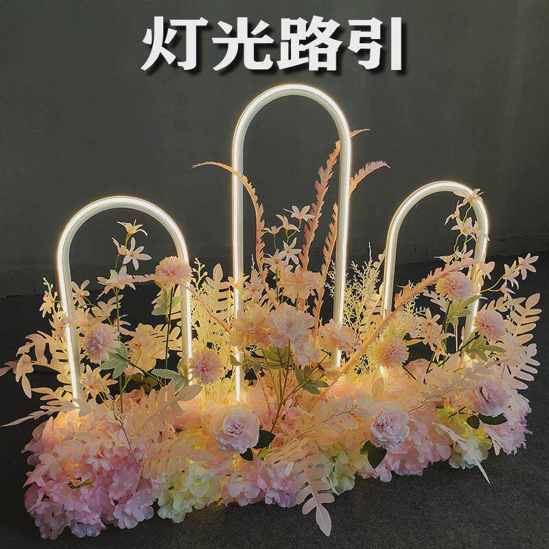 新款造型婚庆爱的n次方路引道具灯光舞台绢花LED发光灯带