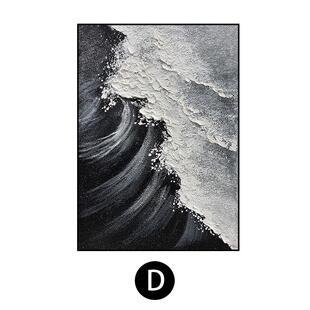 手绘油画黑白客厅装饰画背景墙壁画画抽象沙发肌理走廊玄关挂画