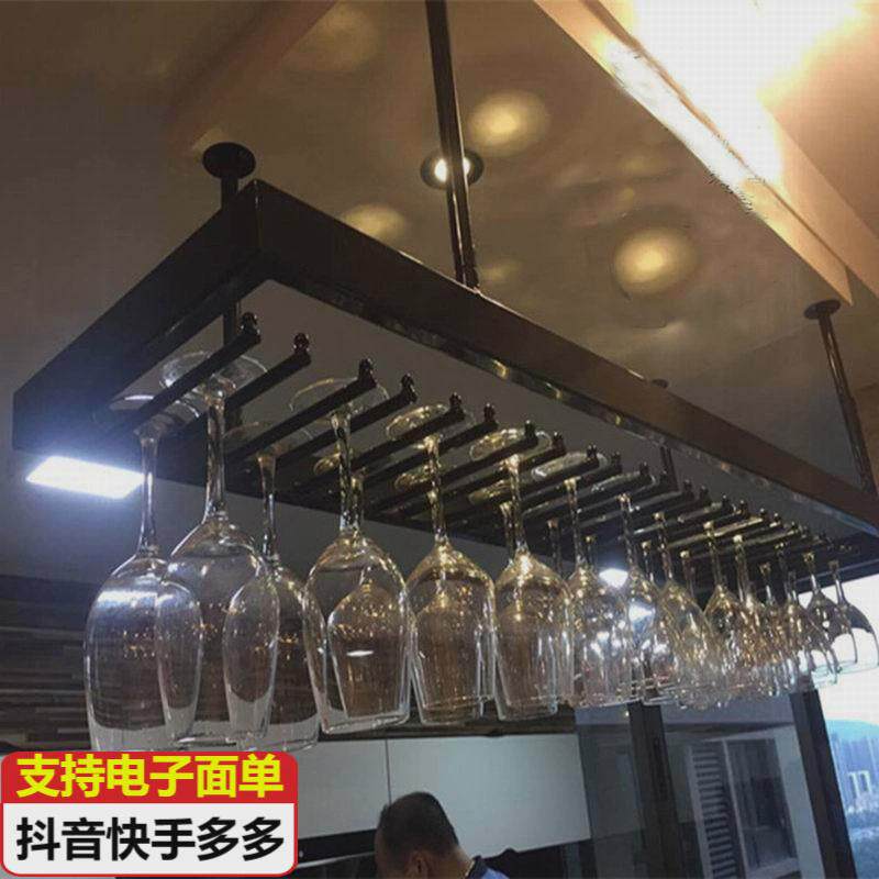 吊架酒吧吧台酒杯架悬挂杯架高脚杯挂铁艺红酒杯架子倒挂红酒架图片