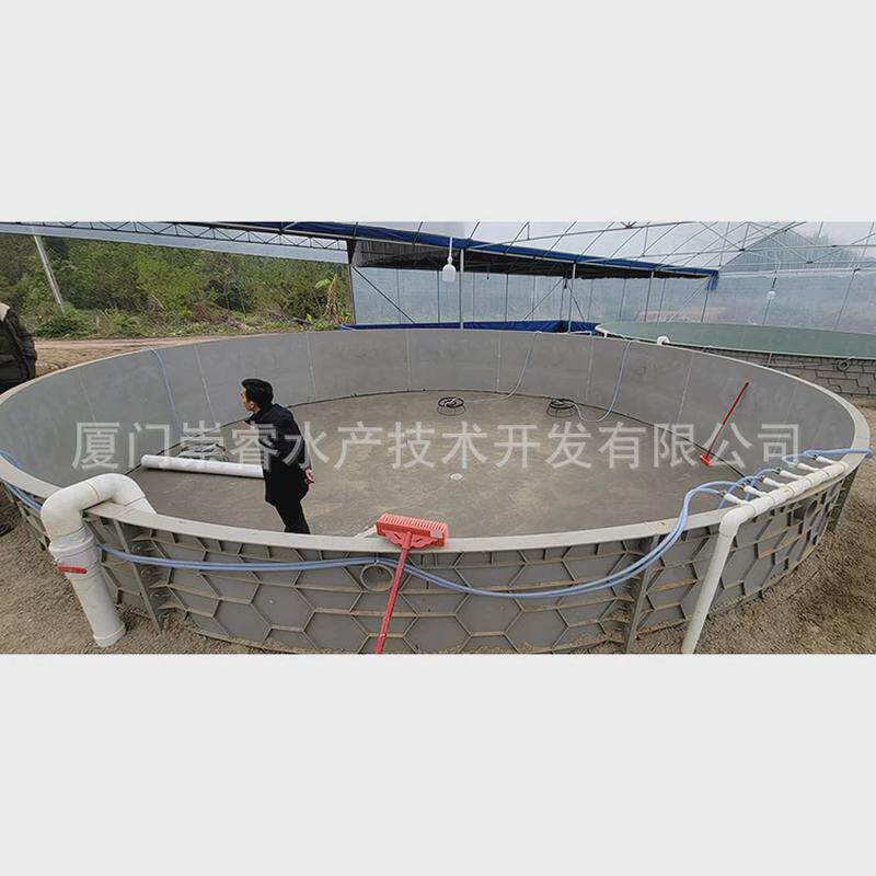 工厂化高密度循环水产养殖pp塑料拼接鱼盆大容量养殖鱼池