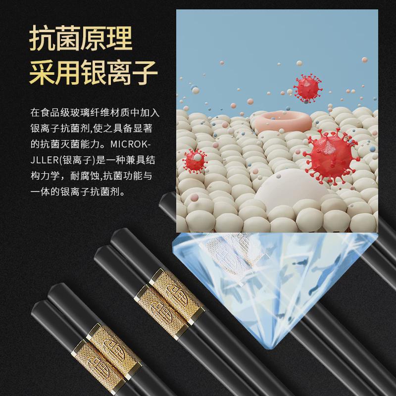 高档合金筷子家庭2022新款一人一筷家用级防滑耐高温