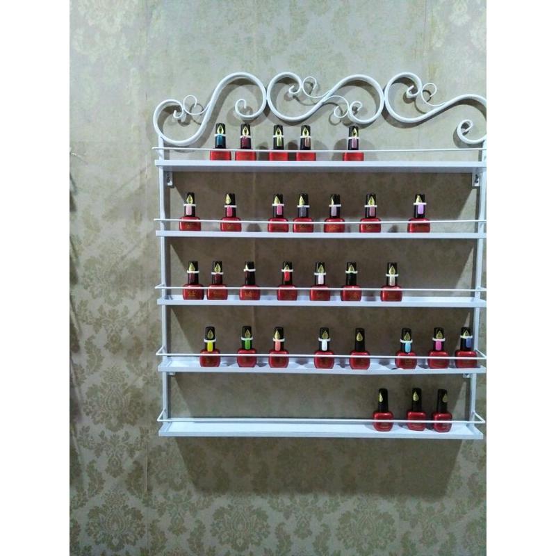 ll墙上置物架美甲店化妆品摆放展示柜铁艺壁挂式指甲油胶架子收纳