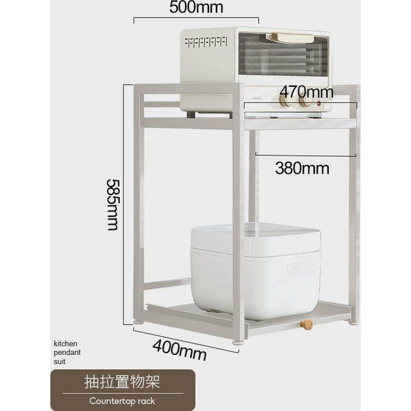 厨房抽拉置物架层高可调节烤箱微波炉一体收双层置物架桌面式新款,厨房/烹饪用具,微波炉置物架,淘宝优惠券,粉丝福利购,淘宝优惠卷