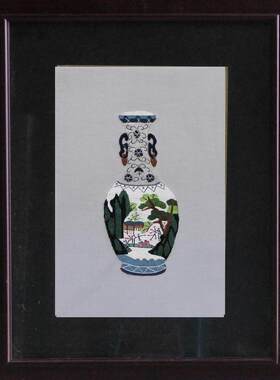 苏绣成品客厅生产走廊装饰画苏州手工刺绣家居挂画花瓶厂家书房