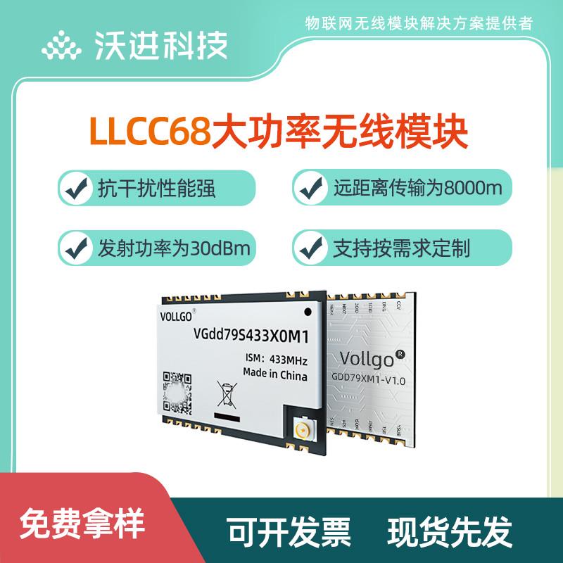 LLCC68大功率Lora扩频PA+LNA无线透传远距离传输模块1W功率30dBm