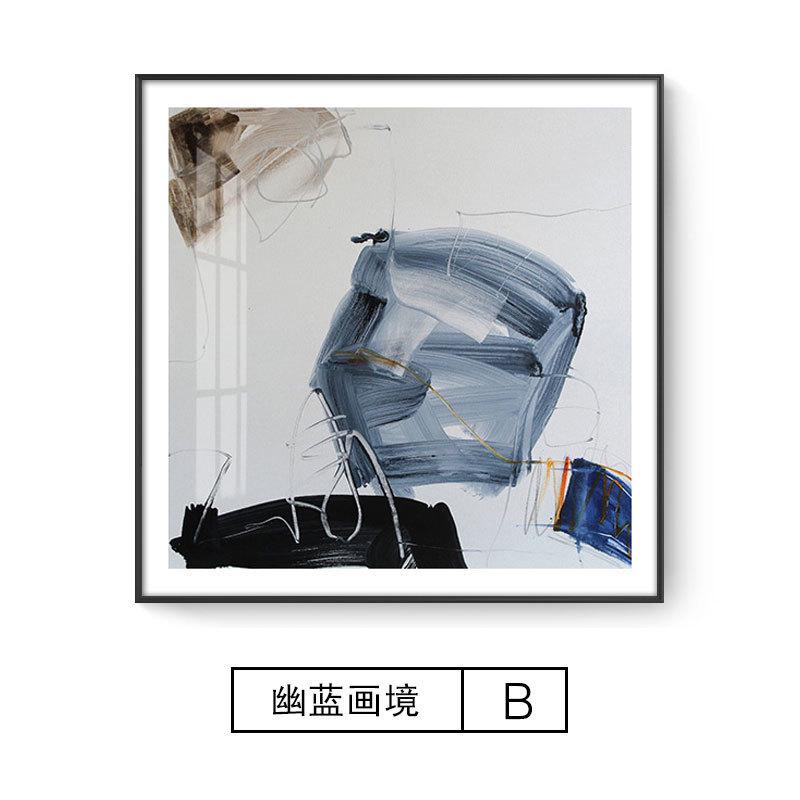 北欧抽象客厅装饰画现代简约大气卧室轻奢餐厅挂画正方形玄关壁画图片