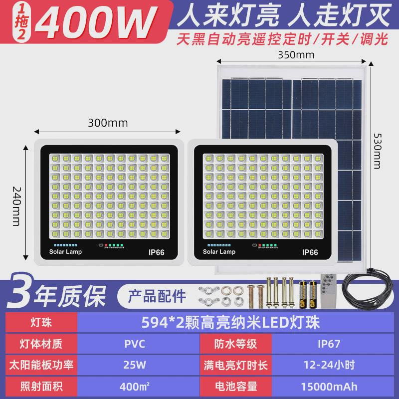 2024新款太阳能庭院灯户外灯人体感应投光灯照明灯大功率家用路灯