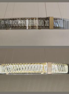 轻奢水晶灯客厅吊灯后现代简约风设计师餐厅新款圆形led中山灯具