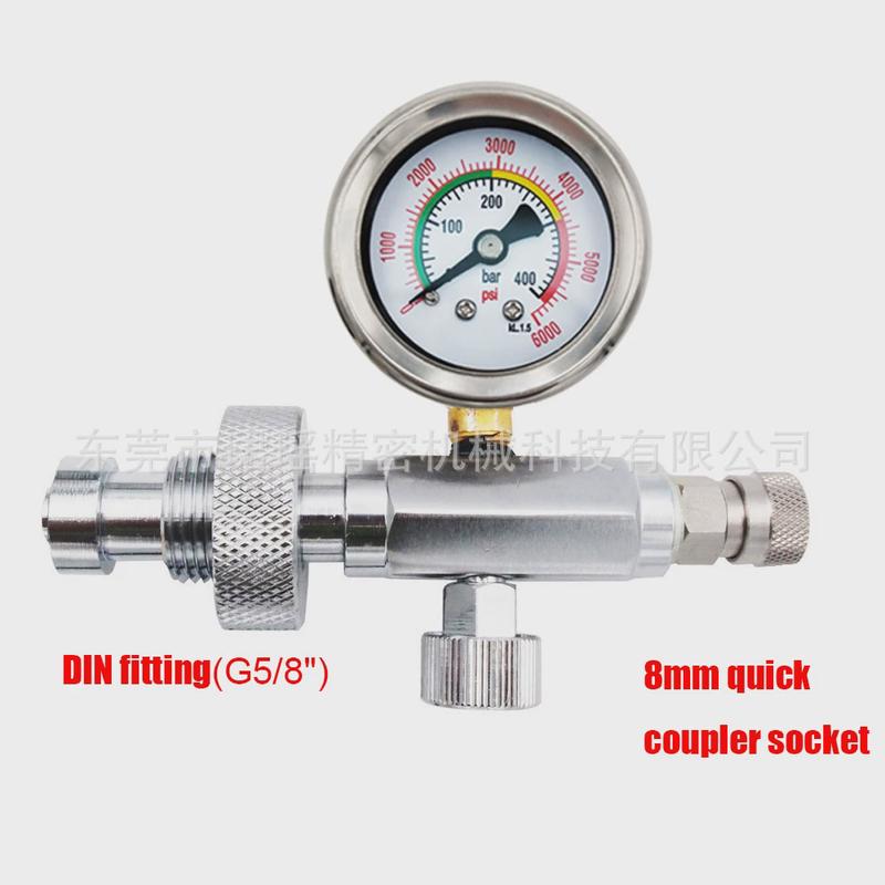 跨境潜水g5/8螺纹充气快，充气接头，过气接头8mm具插母头大转小