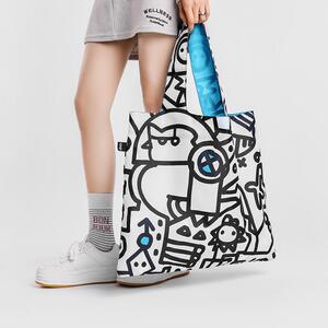 LOQI*郑元无插画环保袋轻便时尚购物袋大容量折叠随行包 有一物