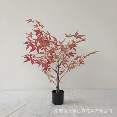 仿真红枫树枫叶树假树造型树假红枫酒店商场景观装饰红枫树现货