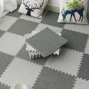 i9at家用客厅出口麻棉拼接地毯日韩卧室满铺榻榻米简约布艺地垫子