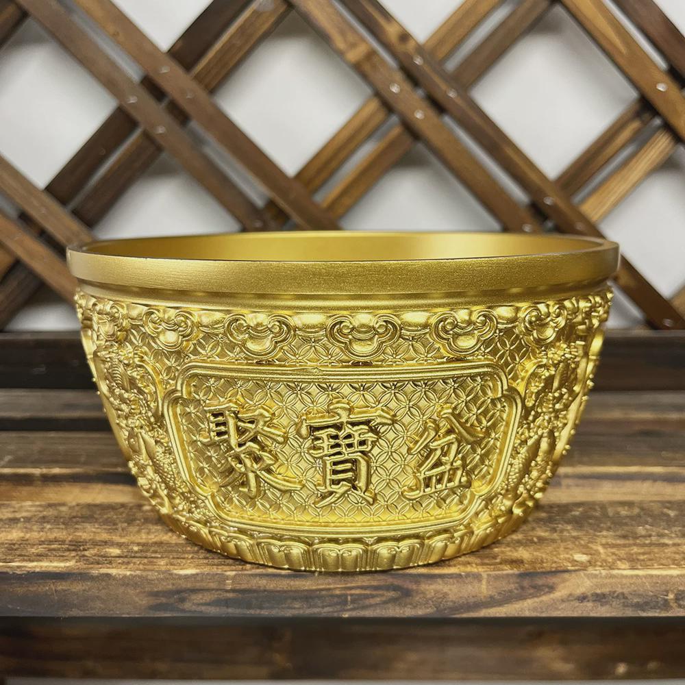 纯铜聚宝盆摆件黄铜麒麟聚宝盆实心招财家用客厅店铺摆设开业礼品