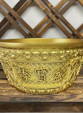 纯铜聚宝盆摆件招财麒麟聚宝盆实心黄铜家用客厅店铺开业礼品摆设