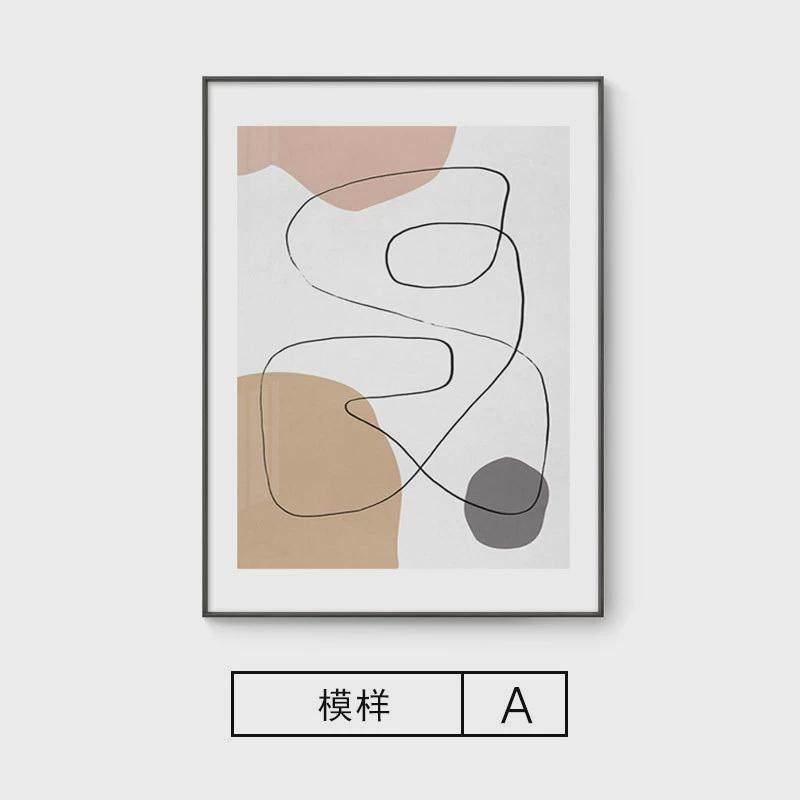 北欧抽象客厅装饰画走廊餐厅落地画现代简约大尺寸卧室挂画橙色画