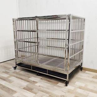 不锈钢狗笼子折叠小中大型犬泰迪德牧金毛萨摩拉布拉多宠物狗笼子