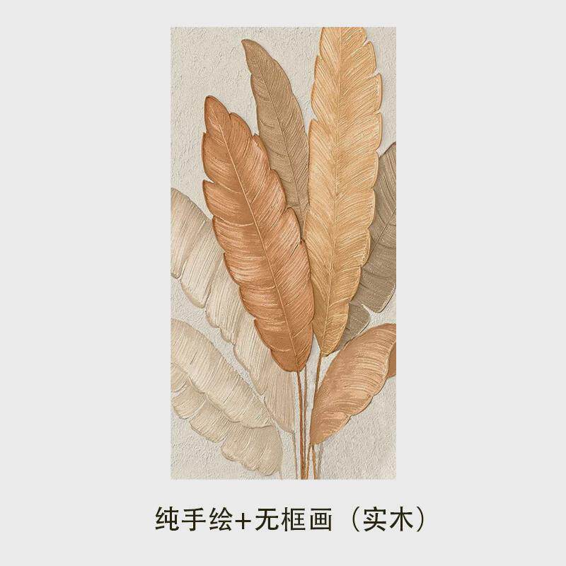 手绘油画兴家立业玄关肌理画侘寂风家大业玄关装饰画走廊过道挂画