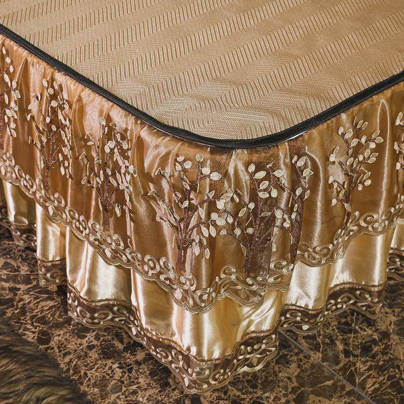 欧式凉席1.8m可拆卸床裙款冰藤席可机洗水洗折叠冰丝凉席三件套夏,床上用品,冰丝席,淘宝优惠券,粉丝福利购,淘宝优惠卷