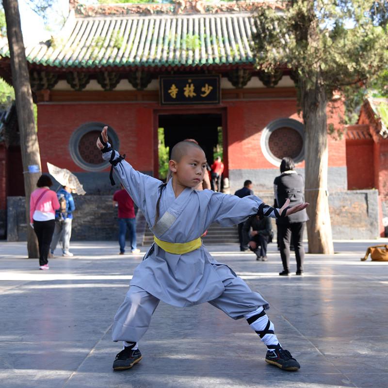 少林武僧服批发 少林武术练功服装 纯棉僧服装 演出服批发