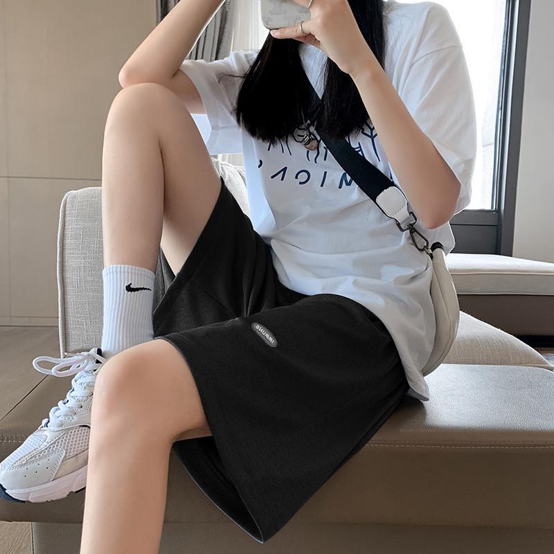孕妇短裤女夏季薄款外穿五分裤子大码休闲托腹宽松高腰阔腿裤中裤