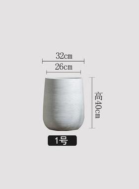 北欧现代简约落地大花瓶别墅客厅插花酒店摆件样板间白色陶罐装饰