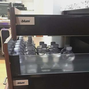 blum百隆百变星橱柜阻尼骑马抽缓冲轨道丝光白特拉黑色抽滑道