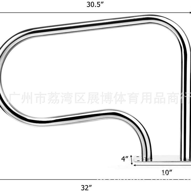 新热销游泳池配件泳池水池温泉不锈钢扶手扶梯含扶手套扳手钻头
