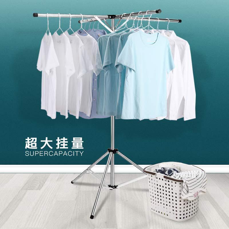 晾衣架落地折叠室内家用阳台室外不锈钢卧室凉伸缩式杆晒被子