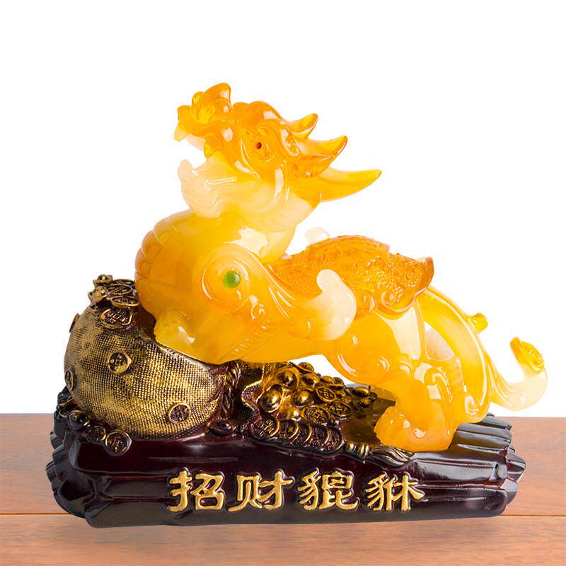 厂家直销家居客厅一对装饰品皮休貔貅办公室桌面摆件树脂工艺品