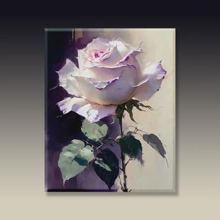 饰 数字油画diy填充涂色手工绘画减压丙烯油彩装 51N 玫瑰水彩