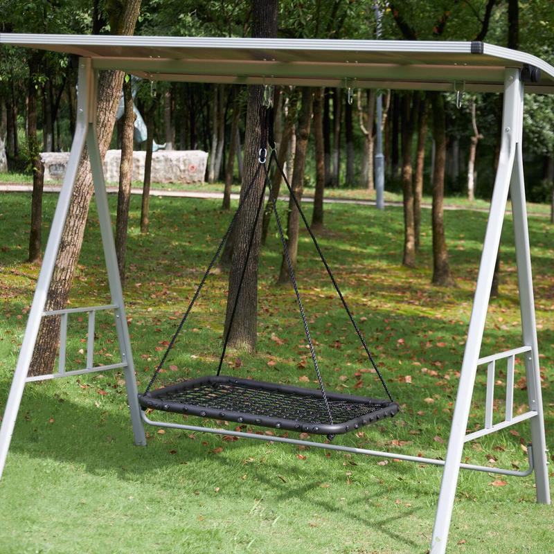 儿童秋千大型游乐场景区户外儿童秋千方形秋千鸟窝庭院多人荡秋千