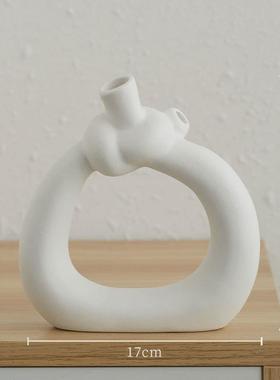 轻奢家居异型ins风高级感插花瓶奶油风北欧陶瓷花瓶玄关饰品摆件