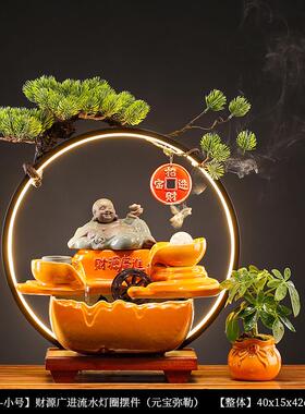 创意招财猫流水摆件生财家居办公室前台店铺收银台装饰开业礼品