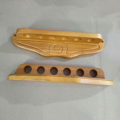 台球靠杆器6孔锣花实木台球杆架壁挂式台球放杆架六孔贴墙球杆架