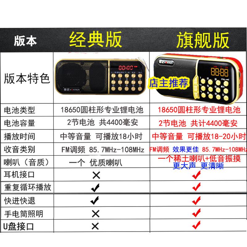 金正秦腔收音机全剧mp3秦腔播放器听戏机16G老人插卡唱戏机充电